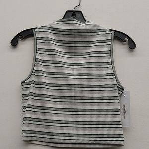 Eden Society Ivory/Grey/Green Stripe Tank Top